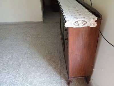 Wooden crockery showcase sideboard cabinet with sliding glass 3 drawer