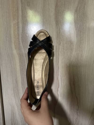 Black Metro sandles small heel