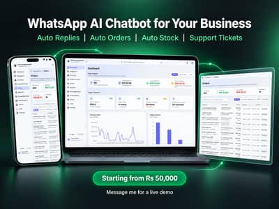 WhatsApp AI Chatbot | Auto Replies, Orders, Stock & Tickets