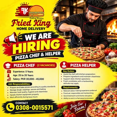 Pizza Chef & Helper Jobs | Jobs in Lahore | Urgent Hiring