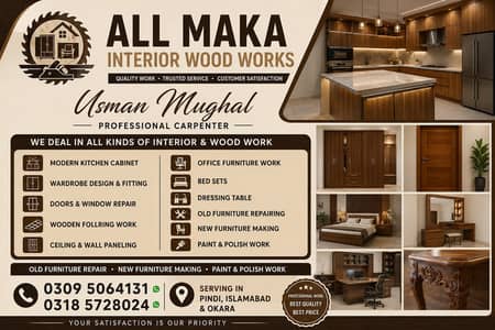“Kitchen Cabinet & Wood Work Expert | Carpenter in Pindi Islamabad”