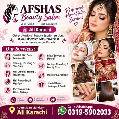 Home Salon Services in Karachi | Facial, Makeup, Hair, Mehndi & Bridal
