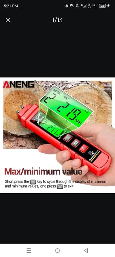 Moisture Tester 0~58% Wood Moisture sports equipment Detector