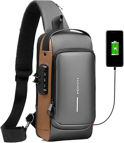 Anti Theft Sling Bag with Stylish Anti-Theft Crossbody Bag for Men & Women – RFID Secure Travel Shoulder Bag, Waterproof Lightweight Daily Sling Bag, Urban Casual Laptop Messenger Bag, Multi-Pocket Organizer with Adjustable Strap,. . .