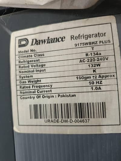 Dawlance 9175WBHZ PLUS in wonderfull Condition first hand minimum used