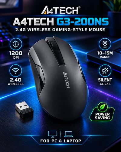 A4Tech G3-200NS Wireless Mouse | 1200 DPI