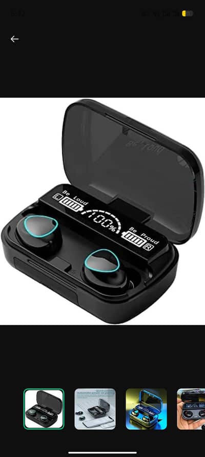 Black long lasting battery earbuds The price include dilevery charges
