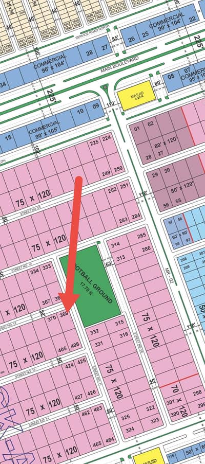 2 Kanal Corner Park Face Plot For Sale -Block A Faisal Hill- 75×120-