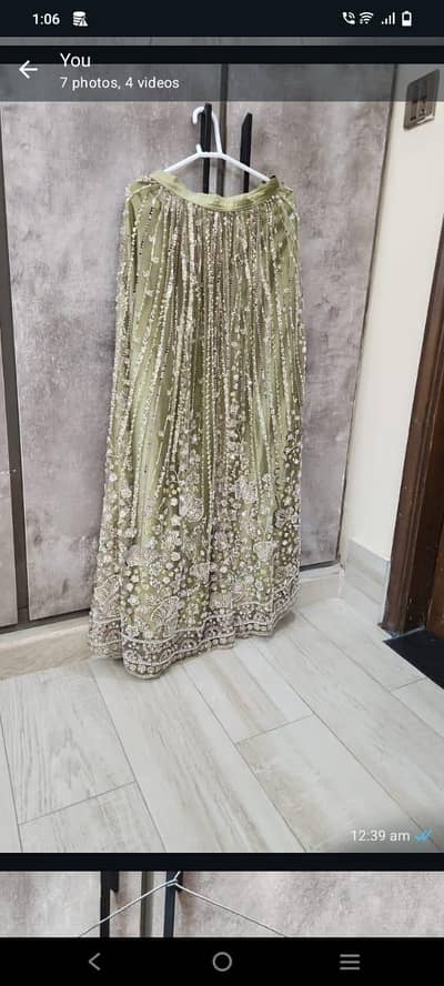 apple green lehnga and choli with pretty dupatta