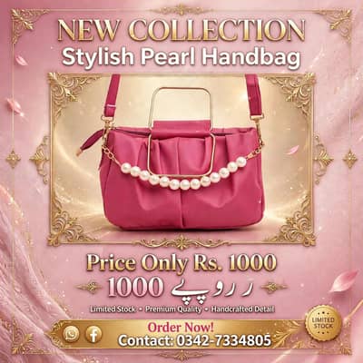 Stylish Pearl Handbag For Girls - Latest Design - Rs 1000 - Gojra