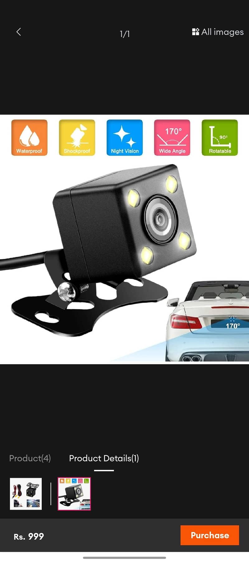 HD LED Backup Camera | Car Reverse Camera | Night Vision 4