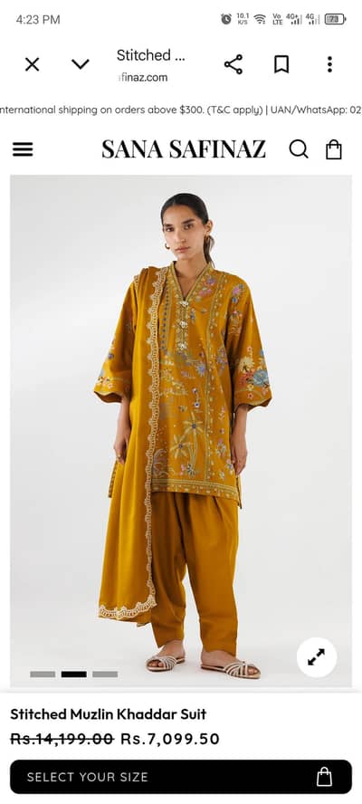 Brand New Original Sana Safinaz 3 pc ready to wear