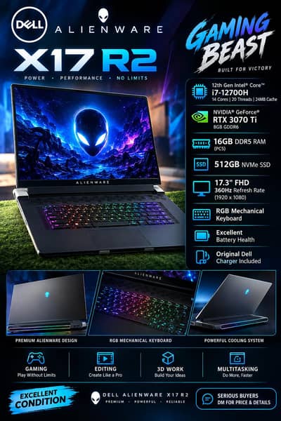 DELL ALIENWARE X17 R2 — GAMING BEAST