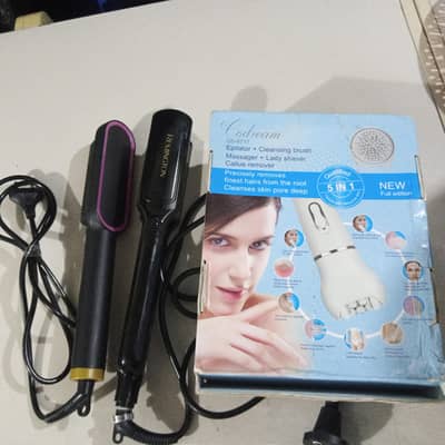 hair straightener Epilator + Cleansing bursh Massager+ Lady Shaver