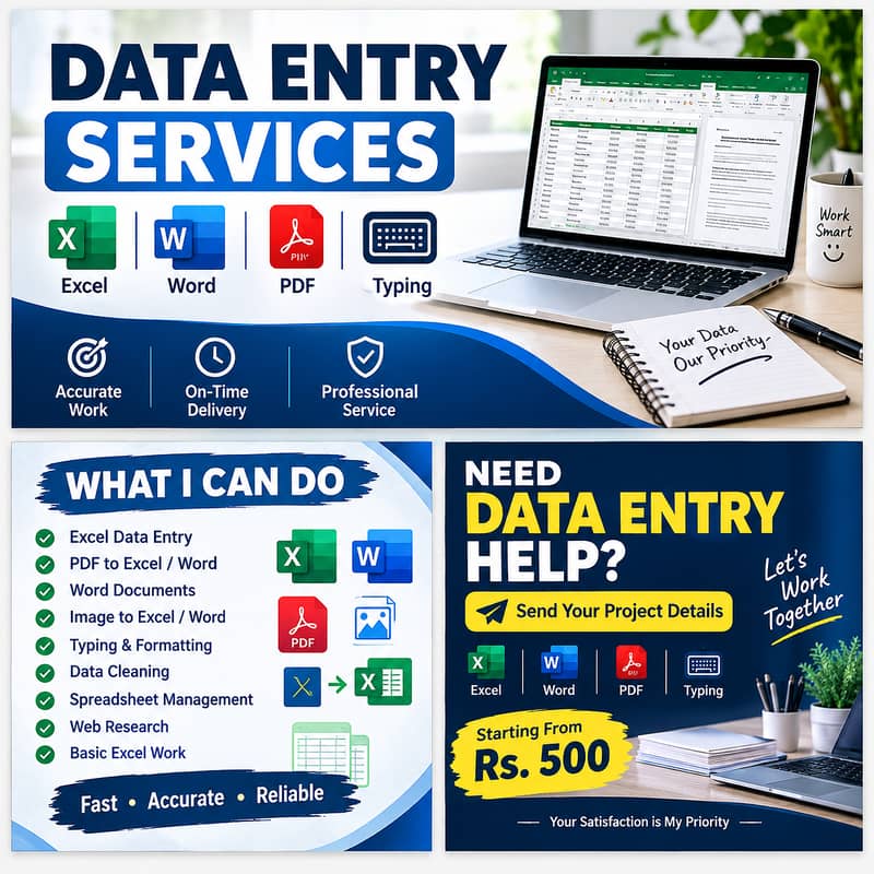 Professional Data Entry Services | Excel, Word & PDF 0