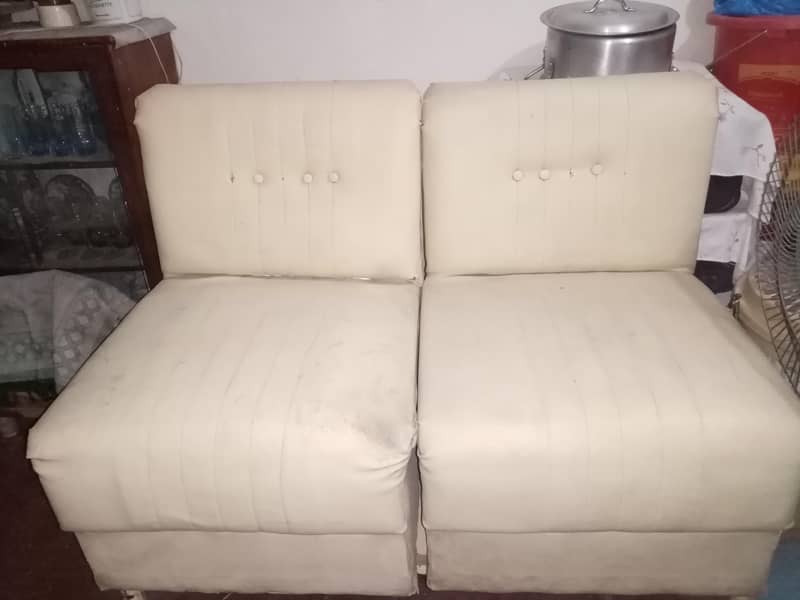 2 single sofas cream color pair 1