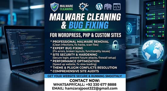 Website Malware Removal, Bug Fixing & WordPress Security Expert