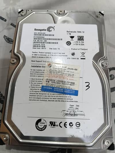 Seagate 1TB 3.5-inch Desktop Hard Drive, Health 53%  Performance: 100%
