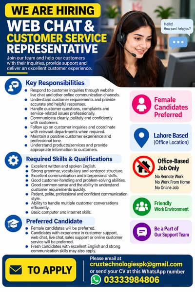 Web Chat & Customer Service Representative