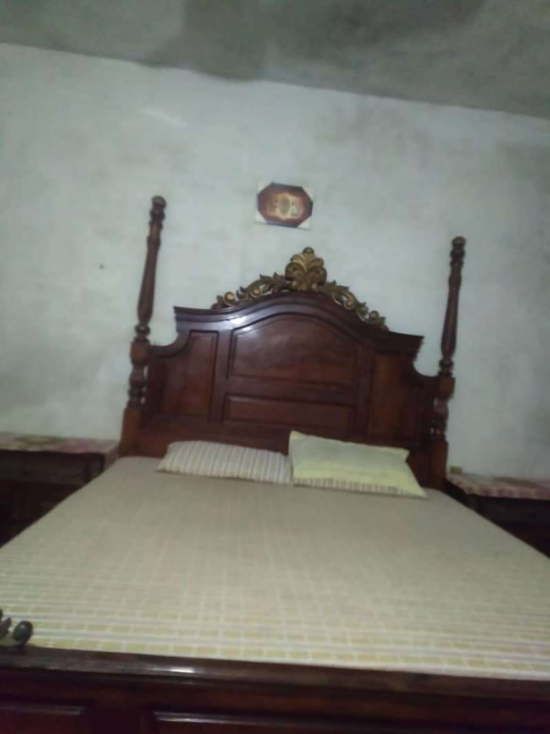 bed with side table 0