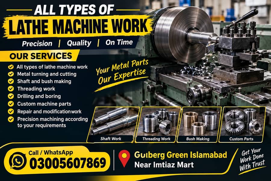 Lathe machine work available 0