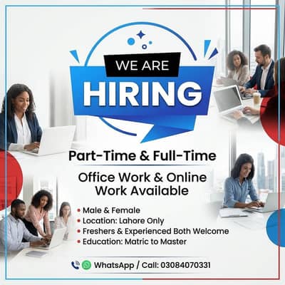 WE HIRING MALE AND FEMALES STAFF FOR OFFICE WORK