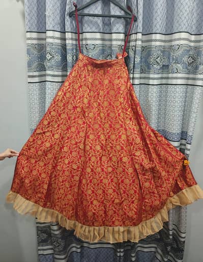 Lehenga with cancan & organza short shirt and dupatta readytowear.