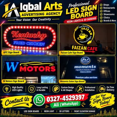 3D Sign Board | Shop Sign Board | LED Sign Board | Iqbal Arts