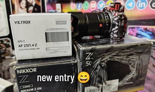 Nikon z50 with kit lens and viltrox 23mm 1.4