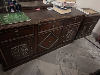 Bed and dressing with side tables