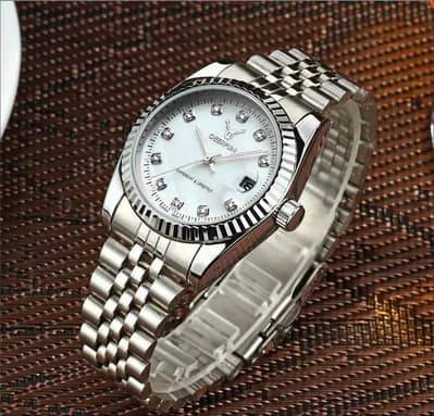 Deerfun Men's Luxury Gold Watch with Diamond Dial