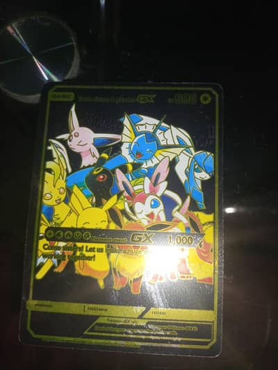 Rare Pokemon card gold and black edition HP 998