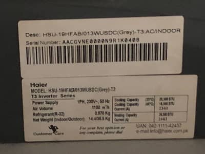 Haier T3 inverter 1.5 ton