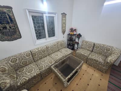 6 Seater Sofa Set with Glass Center Table