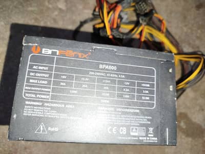 BitFenix BPA600 600W Power Supply – 100% Original