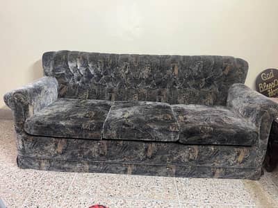 7-Seater Sofa Set – 3 Seater + 2 Single Chairs | Good Condition