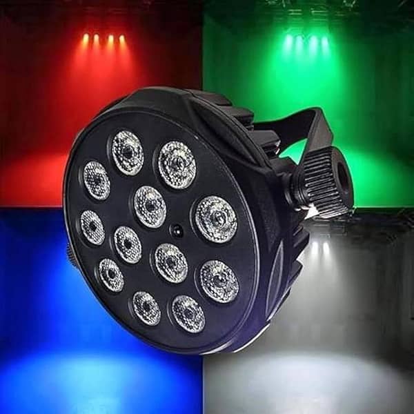 REAL TECH SOLUTIONS · EXCLUSIVE · PROFESSIONAL SERIES  RGBW Par Light RGBW 4-IN-1 · 12×10W · 150W REMOTE · DMX512 · 4/8 CHANNEL