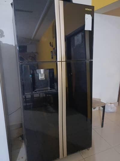 Black mirror glass door 4 door fridge