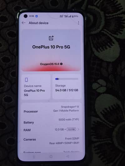 One Plus 10 Pro 24/512 daul sim official PTA EXCHANGE bhe ho jay ga
