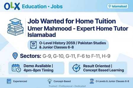 Home Tutor Available History O Level/Junior