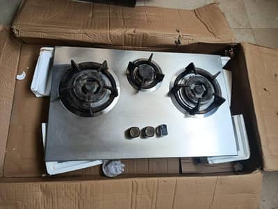 Used 3 Burner Built-In Gas Hob | New Non-Magnetic SS Sheet