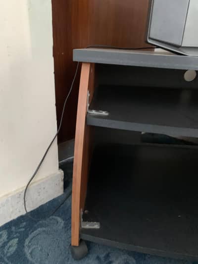 Large Wooden TV Unit / Entertainment Table with Shelves