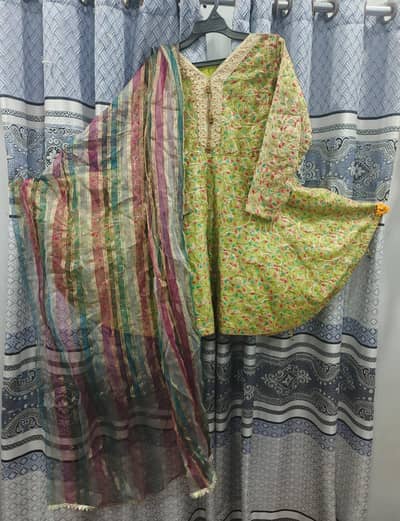 full embroidered short shirt and silk plazo!!