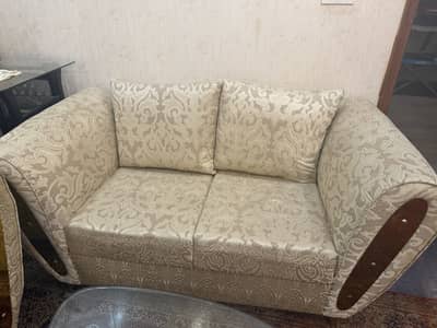 7 Seater Golden Fabric Sofa