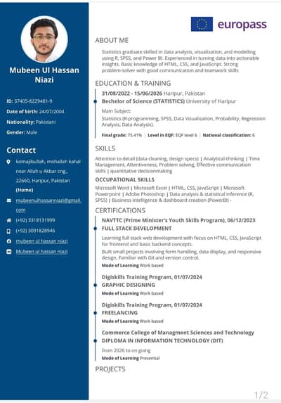 I need job, BS in Data science.