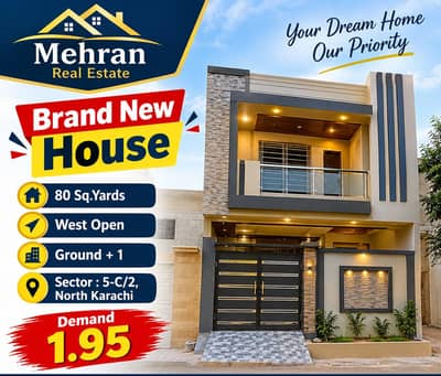 Brand New House For Sale In Sector 5-C/2 North Karachi