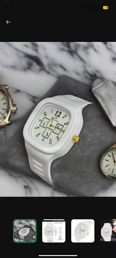 White Square analog watch