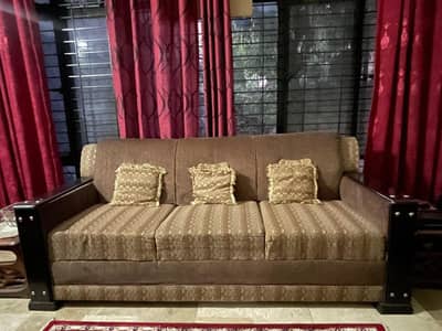 Stylish Brown Sofa Set (USED)