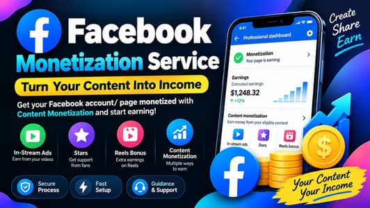 Facebook Monetization Service | Content Monetization Setup & Guidance