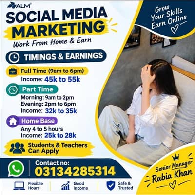 Full time, Part time work and home base work available